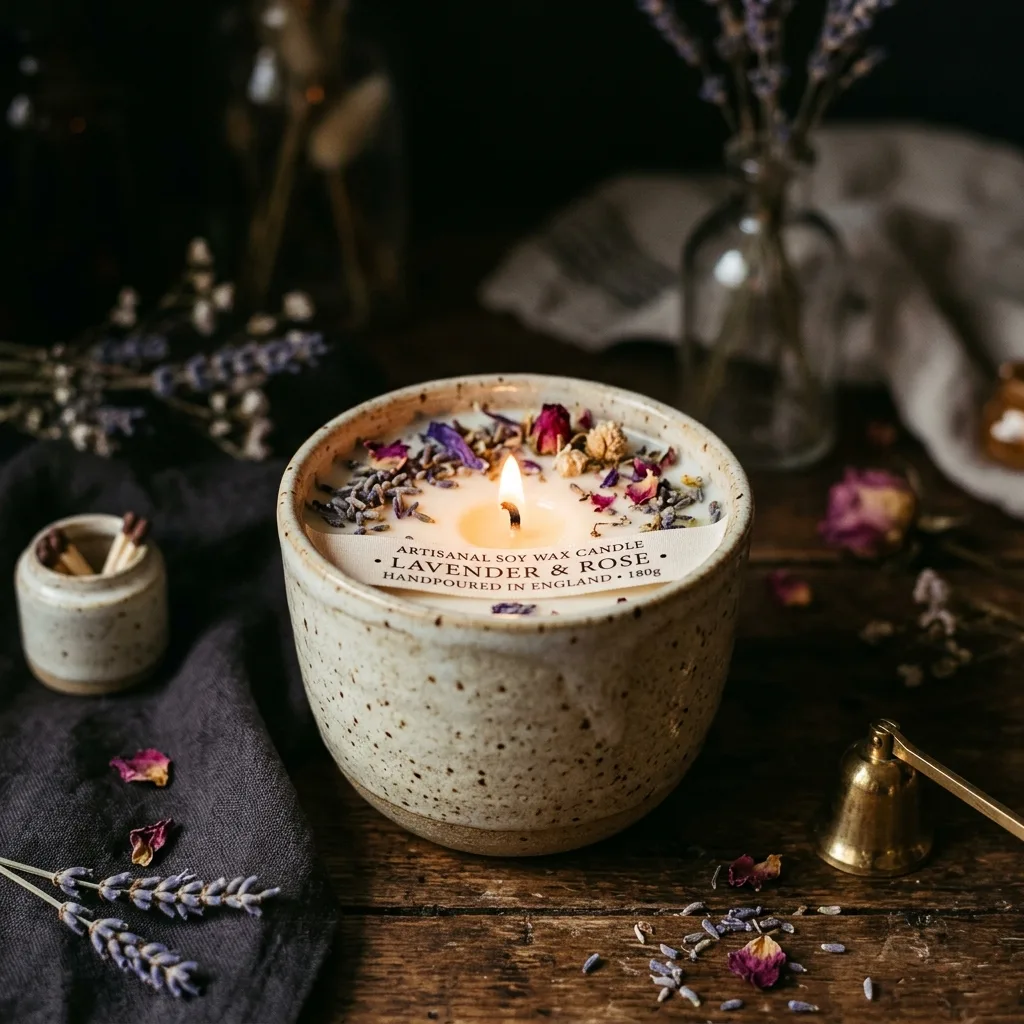 Bougie artisanale en pot en céramique
